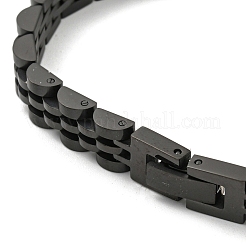イオンプレーティング(IP) 304 ステンレススチール 厚手リンクチェーンブレスレット  男性女性のための時計バンドチェーンブレスレット  ブラック  8-1/8インチ（20.5cm）  8x3mm&nbsp;BJEW-G649-09B-B
