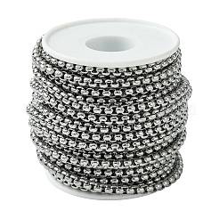 変色しにくい304ステンレススチールベネチアンチェーン  溶接されていない  ステンレス鋼色  4x4mm&nbsp;CHS-K001-37C