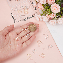 真鍮スタッドピアス金具20個、2色、プラスチック製イヤーナット20個付き  ミックスカラー  13~13.6x1.5~1.7mm  穴：1~1.2mm  ピン：0.7mm&nbsp;FIND-BBC0002-13