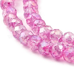 Spray Painted Imitation Jade Glass Beads Strands&nbsp;GLAA-P058-01B