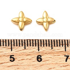 真鍮ビーズ  ニッケルフリー  花  18KGP本金メッキ  8x7x3.5mm  穴：1mm&nbsp;KK-D407-17G
