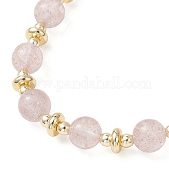 Natural Strawberry Quartz Round Beaded Bracelets for Women&nbsp;BJEW-JB13123-01