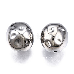 CCBプラスチックビーズ  DIYのジュエリーには  ラウンド  プラチナ  15.5x15x14~15mm  穴：1.6mm  約270個/500g&nbsp;CCB-N003-59P