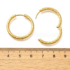 女性用304ステンレスフープピアス  イオンプレーティング（ip）  リング  14KGP本金メッキ  25x2.5mm&nbsp;EJEW-M068-12F-G
