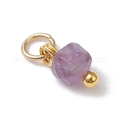 50Pcs 10 Colors Natural Mixed Stone Faceted Cube Charms&nbsp;PALLOY-JF04816-01