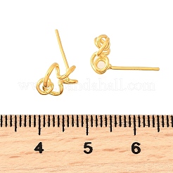 中空の花925スターリングシルバースタッドピアス  ゴールドカラー  9x9.5mm&nbsp;EJEW-S271-03G