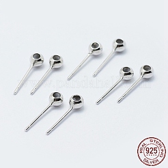 変色防止ロジウムメッキ スターリングシルバー イヤリング 925 個  ゴム付きロンデルビーズ  プラチナ  15x4x3mm  穴：1mm  ピン：0.8mm&nbsp;STER-I014-23P