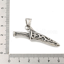 316サージカルステンレススチール製ビッグペンダント  剣のチャーム  アンティークシルバー  16.6x50.3x7mm  穴：7.3x4.4mm&nbsp;STAS-E212-147AS