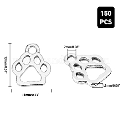 Tibetan Style Alloy Dog Paw Prints Open Back Bezel Pendants&nbsp;TIBEP-PH0005-18B-AS