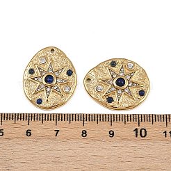 304 Stainless Steel Crystal Rhinestone & Dyed Natural Lapis Lazuli Pendants&nbsp;STAS-F322-14G-01