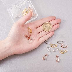 DIYピアス作り  イヤリングコンバーターの真鍮クリップ付き  イヤリングコンポーネントとプラスチックイヤークリップパッド  ミックスカラー  7.4x7.2x1.7cm&nbsp;PH-DIY-G005-40