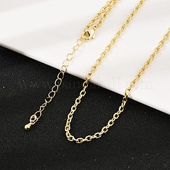 2.5mm真鍮アズキチェーンネックレス  ラックめっき  長持ちメッキ  カドミウムフリー＆鉛フリー  18KGP本金メッキ  15.75インチ（40cm）&nbsp;NJEW-L356-04G