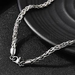 4.5MM 304 Stainless Steel Wheat Chain Necklaces for Women&nbsp;NJEW-B134-05A-P