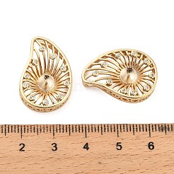 Brass Micro Pave Cubic Zirconia Teardrop Peg Bails&nbsp;KK-NH0009-07G