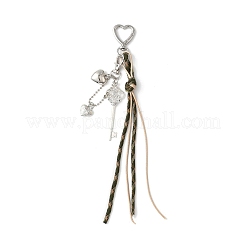 4Pcs 4 Colors Polyester Cord & Alloy & Plastic Pendant Decorations&nbsp;HJEW-JM04341