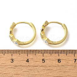 Brass Clear Cubic Zirconia Hoop Earrings&nbsp;EJEW-M047-06G