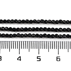 ナチュラルブラックオニキスビーズ連売り  多面カットラウンド  染め＆加熱  グレードA  2mm  穴：0.8mm  約190個/連  15インチ&nbsp;G-A129-2mm-25-A