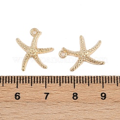 海をテーマにした合金ペンダント  ヒトデ  ゴールドカラー  15.5x14x2.5mm  穴：1.4mm&nbsp;FIND-K023-01A-G