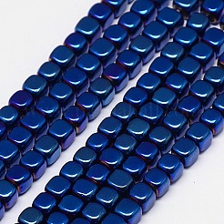 Electroplate Non-magnetic Synthetic Hematite Beads Strands&nbsp;G-J172-3x3mm-M