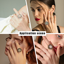 16Pcs 4 Style Vintage Adjustable Iron Finger Ring Components&nbsp;FIND-SC0002-46