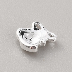 クリスマステーマの合金カボション  ネイルアートの装飾の付属品  銀  クリスマスベル模様  7x6x2mm&nbsp;DIY-WH0430-074I-S