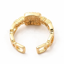 Cubic Zirconia Rectangle Open Cuff Ring&nbsp;KK-A180-31G