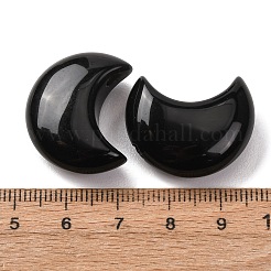 天然なオブシディアンのビーズ  3次元三日月形  トップ掘削  25~25.5x20~21x9~10.5mm  穴：2.5mm&nbsp;G-T147-01A-03