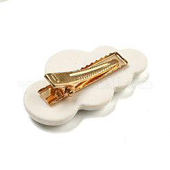 かわいい雲の樹脂ワニヘアクリップ  女の子のためのヘアアクセサリー  ハウス  24.5x44.5x13mm&nbsp;LS-AJEW-U004-04B