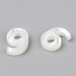 パールシェルのチャームのナチュラルホワイトシェルマザー  数  NUM。9  10x7x2mm  穴：0.8mm&nbsp;SSHEL-R048-004-09