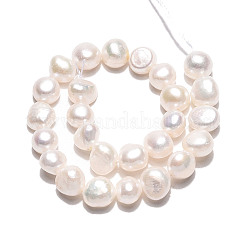 天然養殖淡水パールビーズ連売り  研磨両側  乳白色  6~8x6~8.5x4~7mm  穴：0.6mm  約25~26個/連  6.89~7.09インチ（17.5~18cm）&nbsp;PEAR-N027-04B