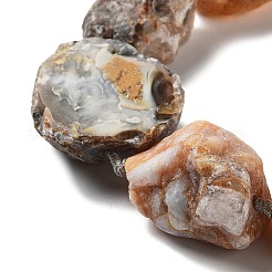 未加工の天然ボツワナアゲートビーズ連売り  ナゲット  19~28x15~26x14~22mm  穴：3.7mm  約16個/連  16.73''（42.5センチメートル）&nbsp;G-J388-A09-01