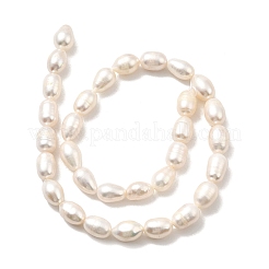 天然養殖淡水パールビーズ連売り  ライス  グレード4a++  古いレース  9~10mm  穴：0.6mm  約35~36個/連  15.55''~15.75''（39.5~40センチメートル）&nbsp;PEAR-I007-01E-05A