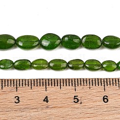 天然の緑色のダイオプサイドのグラデーションビーズの連  フラットオーバル  6~7x3.5~5x2~2.5mm  穴：0.5mm  約67個/連  15.98''（40.6センチメートル）&nbsp;GG-NH0020-B01-01