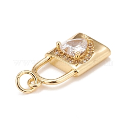 Brass Micro Pave Cubic Zirconia Pendants&nbsp;KK-A161-30G-A