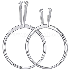 2個2スタイルのアルミ合金指輪部品  4 つのプロング リングのセッティング  プラチナ  内径：19~19.5mm  1個/スタイル&nbsp;FIND-SC0021-84P