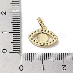 Brass Micro Pave Cubic Zirconia Charms&nbsp;KK-E092-07G-04