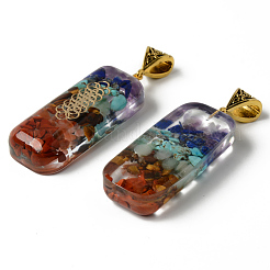 Rectangle Epoxy Resin Big Pendants&nbsp;G-R478-19B