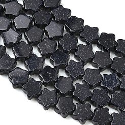 合成ブルーゴールドストーン青金砂石ビーズ連売り  スター  8x8x4mm  穴：0.7mm  約48個/連  13.94''（35.4センチメートル）&nbsp;GG-CBA199E-C02-01
