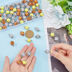 80Pcs 4 Styles Acrylic Ball Connector Charms&nbsp;FIND-HY0001-66