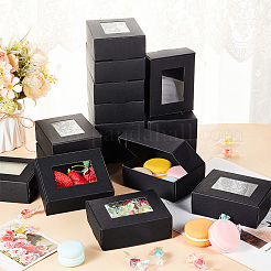 厚紙製キャンディギフトボックス  ウェディングキャンディパッケージ用品  長方形  ブラック  8.1x10.3x3.7cm&nbsp;CON-WH0086-139A