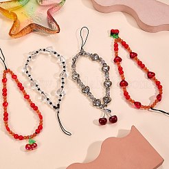 アクリル＆合金エナメル携帯ストラップ  透明  218mm&nbsp;HJEW-SW00138-02