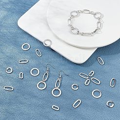 160個4スタイル304ステンレススチールリンクリング  ステンレス鋼色  40個/スタイル&nbsp;STAS-UN0022-76