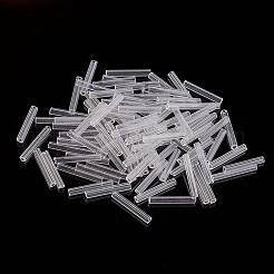 ガラス竹ビーズ  透明色  透明  9x2mm  穴：0.5mm  約7000個/袋&nbsp;SEED-E001-9mm-01#