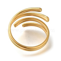 女性用304ステンレススチールラップオープンカフリング  18KGP本金メッキ  内径：18mm&nbsp;RJEW-F161-02G-13