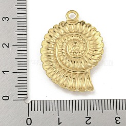 イオンプレーティング（IP）304ステンレスペンダント  カタツムリの殻のチャーム  18KGP本金メッキ  32x22x2.5mm  穴：3mm&nbsp;X-STAS-I307-506G