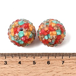不透明アクリル＆樹脂ラインストーンビーズ  ラウンド  カラフル  20x18~18.5mm  穴：2.5mm&nbsp;OACR-G062-02C