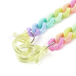 個性的レインボーアクリルカーブチェーンネックレス  眼鏡チェーン  ハンドバッグチェーン  プラスチック製のカニカン付き  カラフル  25.78インチ（65.5cm）&nbsp;NJEW-JN03514