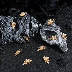 スカル合金装飾ブラッド20個  バッグ交換用アクセサリー用  ゴールドカラー  11.5x22x7mm&nbsp;FIND-FH0011-82G