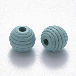 Painted Natural Wood Beehive Beads&nbsp;X-WOOD-Q040-019B-A01