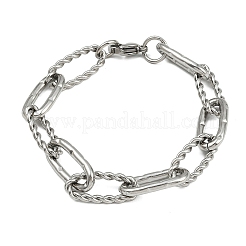 304 Stainless Steel Paperclip Chain Bracelets for Women Men&nbsp;BJEW-Z143-24P